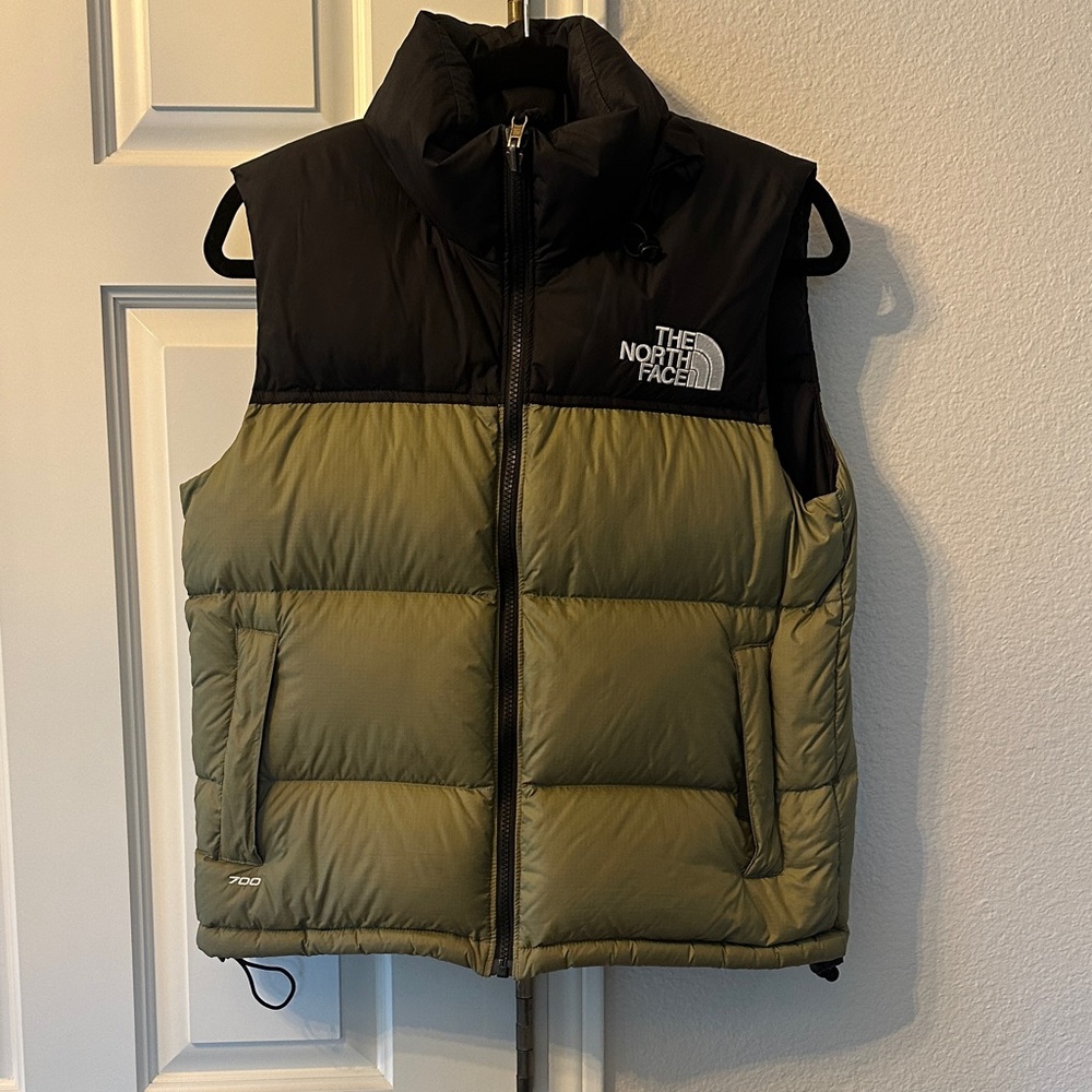 The North Face Olive and Black Puffer Vest, Women’s Small